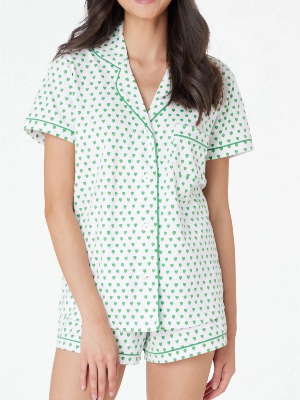 Roller Rabbit Green Hearts Polo Pajamas